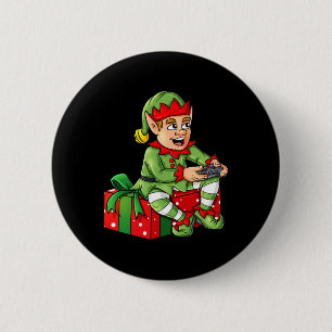 Badge Rond 5 Cm Jeu Vidéo Elf de Noël Contrôleur Garçons Enfants X