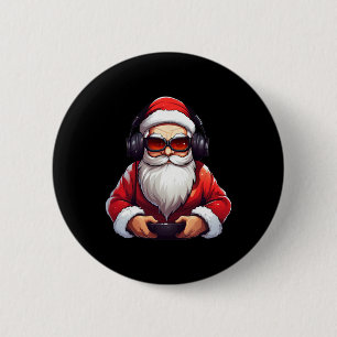 Badge Rond 5 Cm Jeu Vidéo Gamer contrôleur de jeu Noël Pajam