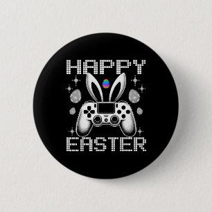 Badge Rond 5 Cm Jeu Vidéo Oeufs Bunny Costume Pâques Garçons Enfan