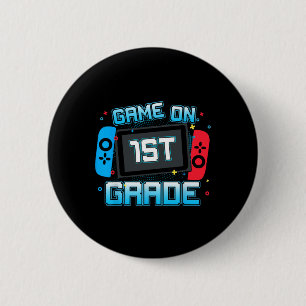 Badge Rond 5 Cm Jeu vidéo pour élève de 1re année Byck To School B