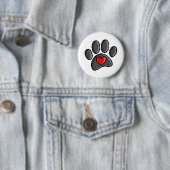 Badge Rond 5 Cm Jeu vidéo Retro 80s 8 bits Pixel Art Chien Paw (En situation)