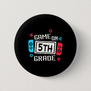 Badge Rond 5 Cm Jeu vidéo sur l'équipe amusante de 5e année Fifth