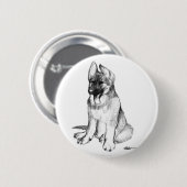Badge Rond 5 Cm Jeune Berger Allemand (Devant & derrière)