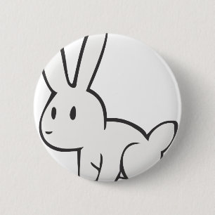 Badge Rond 5 Cm Jeune et mignon lapin blanc