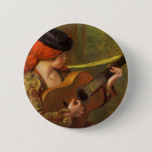 Badge Rond 5 Cm Jeune femme espagnole avec une guitare de Pierre R