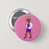 Badge Rond 5 Cm Jeune fille à la mode (Devant & derrière)