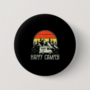 Badge Rond 5 Cm Jeune garçon tout heureux randonneur drôle vintage