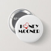 Badge Rond 5 Cm Jeune-marié rouge de coeur (Devant & derrière)