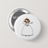 Badge Rond 5 Cm Jeune mariée de Blingy épousant le Pin de (Devant & derrière)