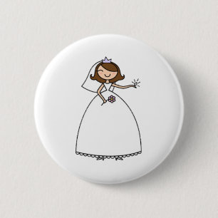 Badge Rond 5 Cm Jeune mariée de Blingy épousant le Pin de
