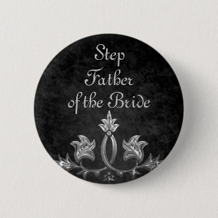 Badge Rond 5 Cm Jeune mariée de père d'étape de mariage