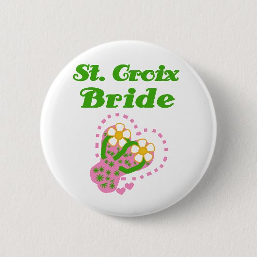 Badge Rond 5 Cm Jeune mariée de St Croix (Devant)