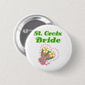 Badge Rond 5 Cm Jeune mariée de St Croix (Devant & derrière)