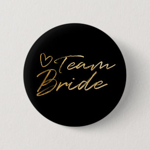 Badge Rond 5 Cm Jeune mariée d'équipe - bouton d'aluminium de fa