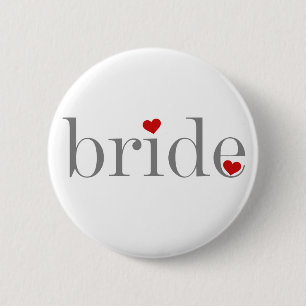 Badge Rond 5 Cm Jeune mariée grise des textes