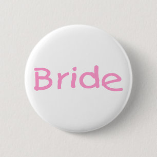 Badge Rond 5 Cm Jeune mariée (rose)
