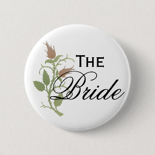 Badge Rond 5 Cm Jeune mariée rose