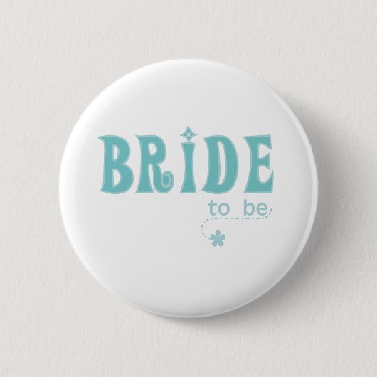 Badge Rond 5 Cm Jeune mariée turquoise à être (Devant)