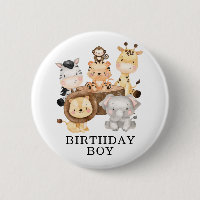 Jeune Safari Animals Wild One Birthday Boy