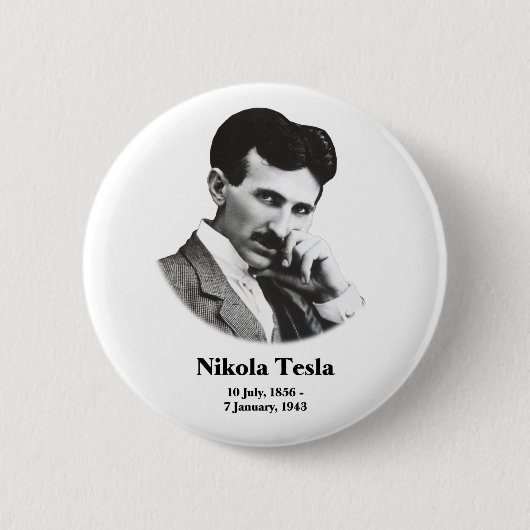 Badge Rond 5 Cm Jeune Tesla (Devant)