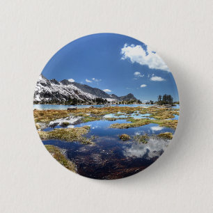 Badge Rond 5 Cm Jeunes lacs - Yosemite - Sierra Nevada Mountains -
