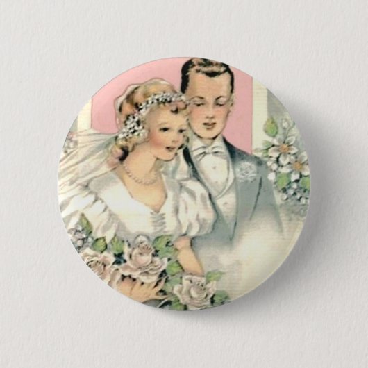 Badge Rond 5 Cm Jeunes mariés (Devant)
