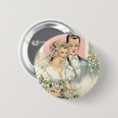 Badge Rond 5 Cm Jeunes mariés (Devant & derrière)