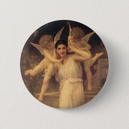 Badge Rond 5 Cm Jeunesse par Bouguereau, Portrait des Anges Victor (Devant)