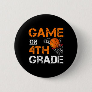 Badge Rond 5 Cm Jeux Amusants Sur Le Basket-Ball De Quatrième Anné
