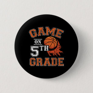 Badge Rond 5 Cm Jeux Amusants Sur Le Basket De 5E Année Premier Jo