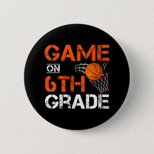 Badge Rond 5 Cm Jeux Amusants Sur Le Basket De 6E Année Premier Jo