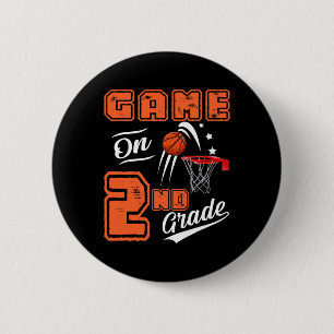 Badge Rond 5 Cm Jeux De Basket De Deuxième Année Premier Jour De S