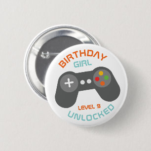 Badge Rond 5 Cm Jeux Vidéo Fille Anniversaire Fête à thème