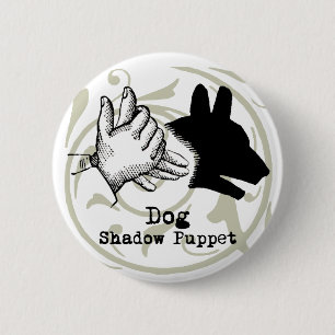 Badge Rond 5 Cm Jeux Vintages pour marionnettes de chien