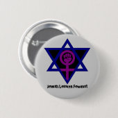 Badge Rond 5 Cm Jewish.Lesbian.Feminist (Devant & derrière)