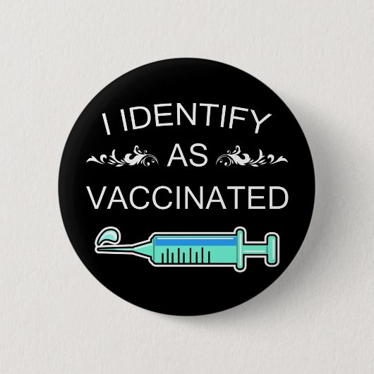 Badge Rond 5 Cm J'Identifie Comme Vacciné (Devant)