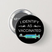 Badge Rond 5 Cm J'Identifie Comme Vacciné (Devant & derrière)