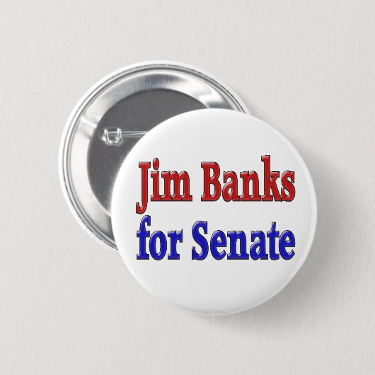 Badge Rond 5 Cm Jim Banks pour le Sénat américain (Devant & derrière)