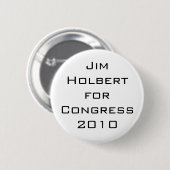 Badge Rond 5 Cm JIM Holbert pour le congrès 2010 (Devant & derrière)