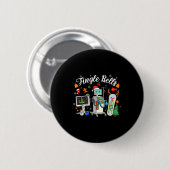 Badge Rond 5 Cm Jingle Bells Er Nurse Funny Christmas Tech Nursing (Devant & derrière)