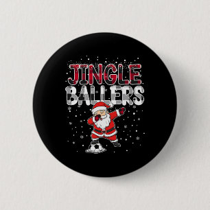 Badge Rond 5 Cm Jingle Llers Santa Footll Noël Plaid Football