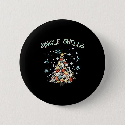 Badge Rond 5 Cm Jingle Shells Christmas Tree Snowflakes Celebratio (Devant)