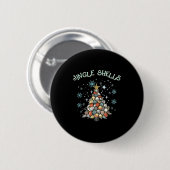 Badge Rond 5 Cm Jingle Shells Christmas Tree Snowflakes Celebratio (Devant & derrière)