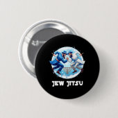 Badge Rond 5 Cm Jitsu Karate Funny Hanukkah (Devant & derrière)