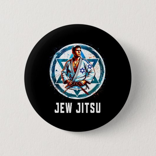 Badge Rond 5 Cm Jitsu Karate Funny Hanukkah (Devant)