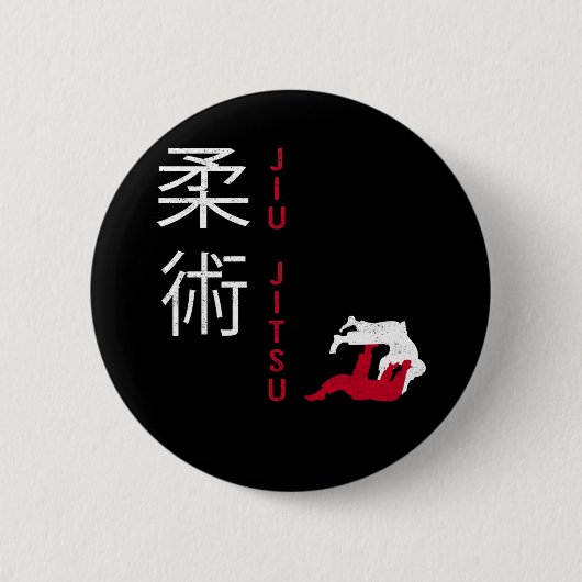 Badge Rond 5 Cm Jiu Jitsu Arts martiaux japonais (Devant)