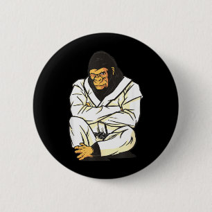 Badge Rond 5 Cm Jiu Jitsu Brésilien Judo Gorille