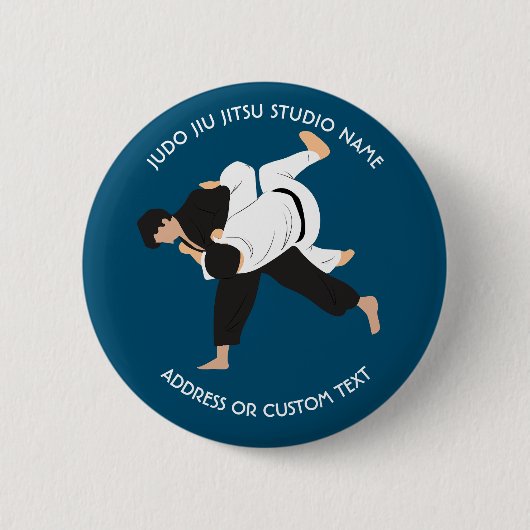 Badge Rond 5 Cm Jiu Jitsu Judo Martial Arts Studio (Devant)