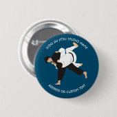 Badge Rond 5 Cm Jiu Jitsu Judo Martial Arts Studio (Devant & derrière)