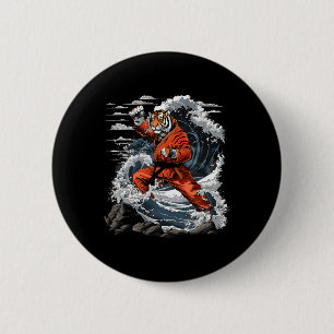 Badge Rond 5 Cm Jiu-jitsu Tiger Kung Fu Taekwondo Kickboxing Arts